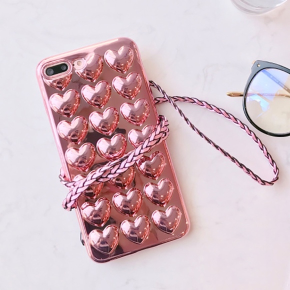 NEW iPhone X/XS/7/7+/8/8+ 3D Heart iPhone Case - Picture 2 of 4